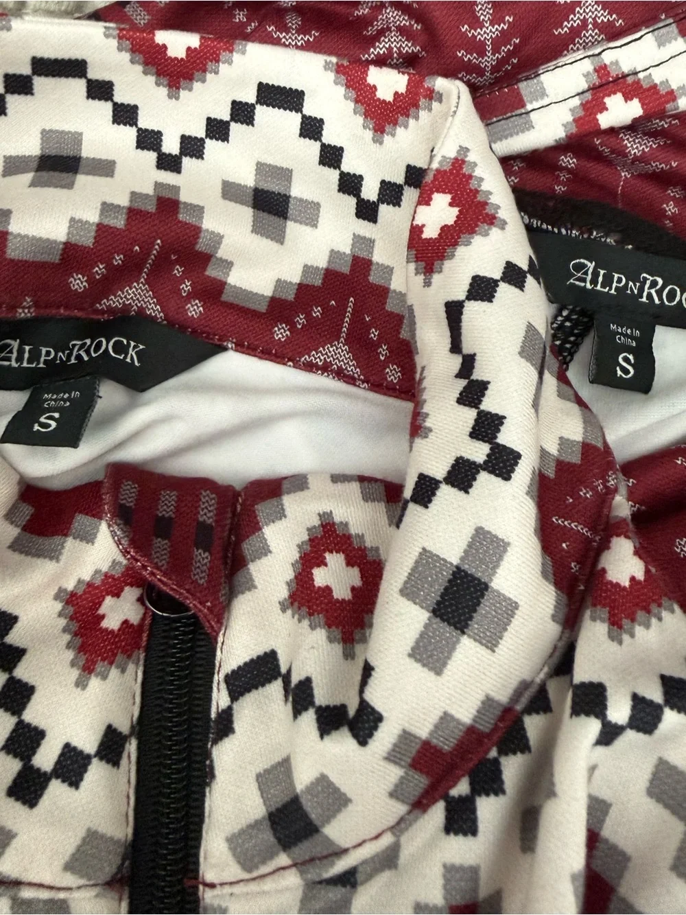 ALP N ROCK Kari Base Layer Top & Leggings Size Small Burgundy Red Fair Isle